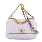 Shoulder Bag Classic 19 Flap Purple Lambskin Quilted Leather