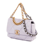 Shoulder Bag Classic 19 Flap Purple Lambskin Quilted Leather