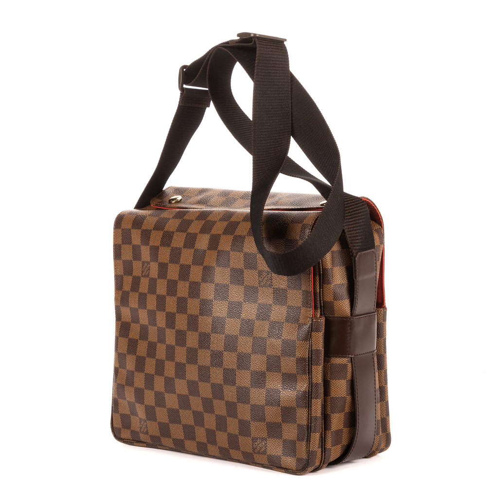 Bolso de Hombro Naviglio Lona Damier Ebene Marrón