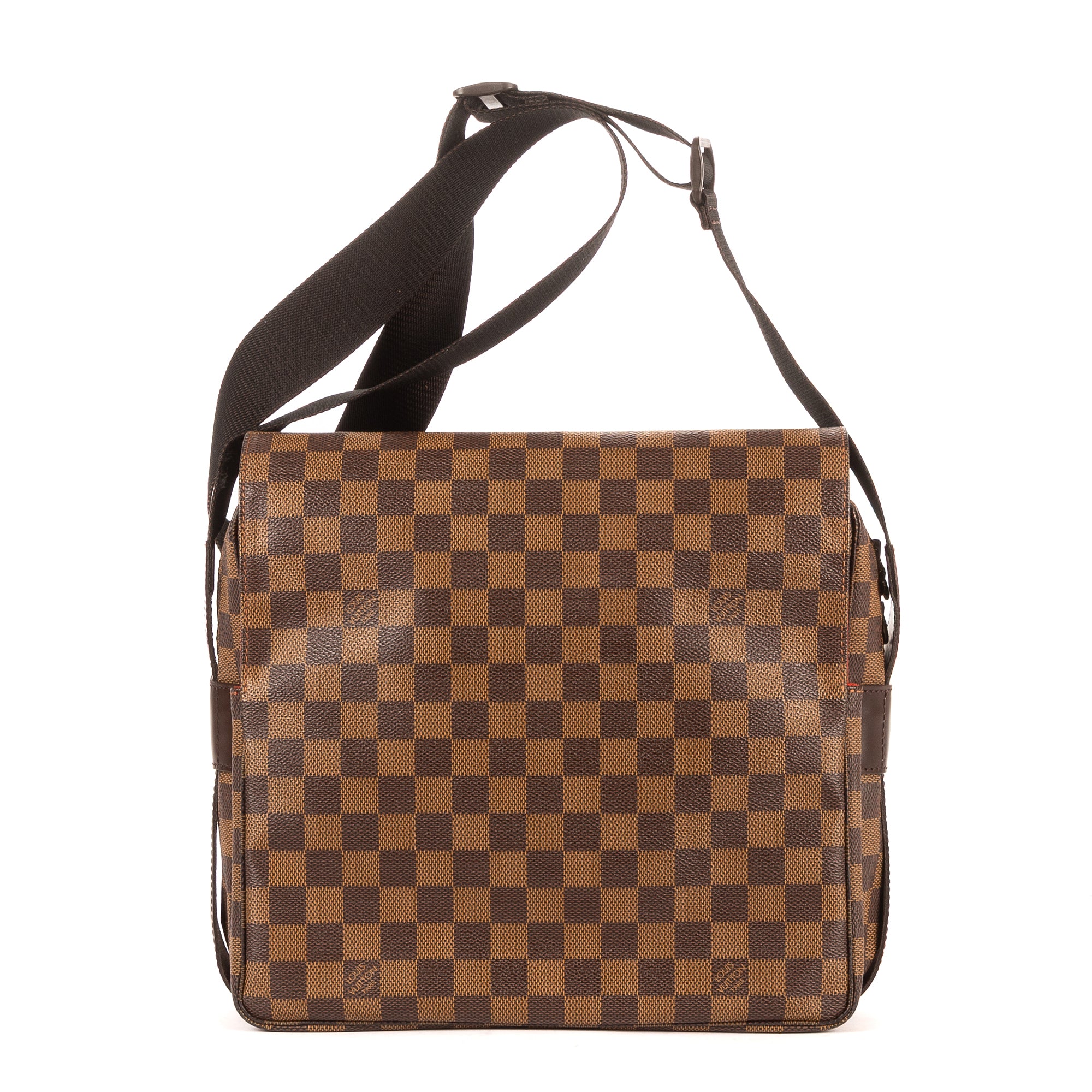 Bolso de Hombro Naviglio Lona Damier Ebene Marrón