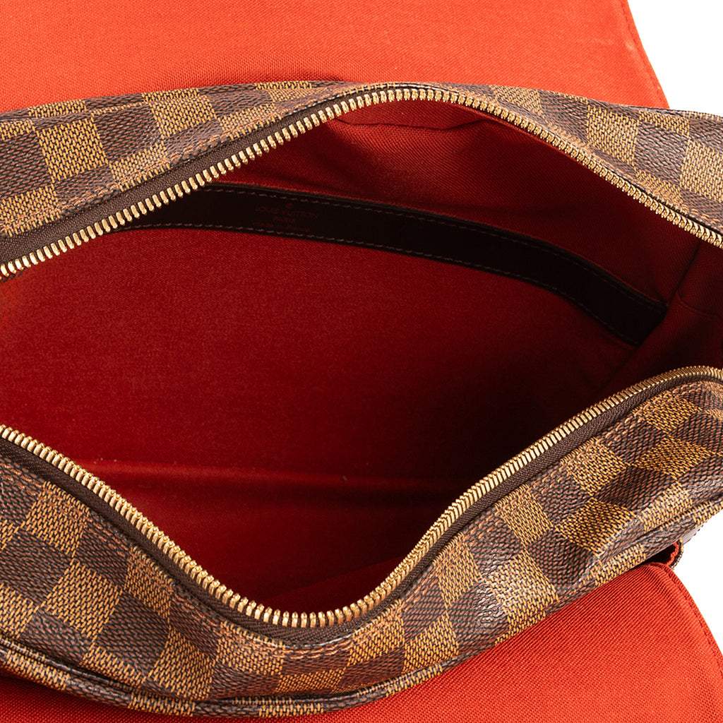 Bolso de Hombro Naviglio Lona Damier Ebene Marrón