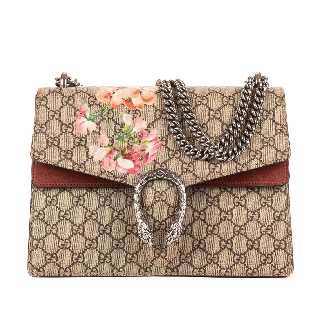 Shoulder Bag Blooms Dionysus Medium Pink Blooms Supreme Coated Canvas