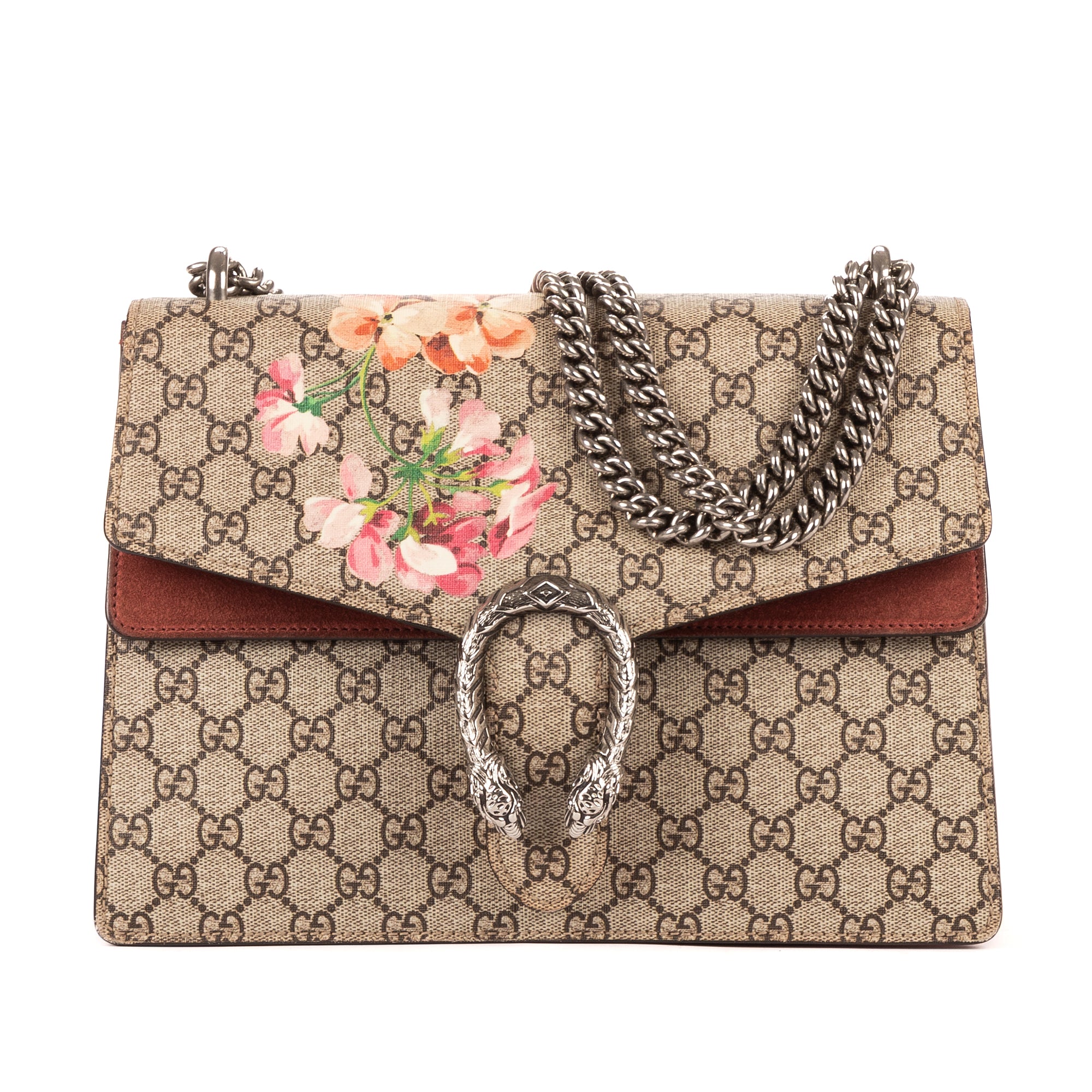 Shoulder Bag Blooms Dionysus Medium Pink Blooms Supreme Coated Canvas