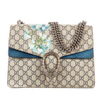 Shoulder Bag Blooms Dionysus Medium Blue Blooms Supreme Coated Canvas