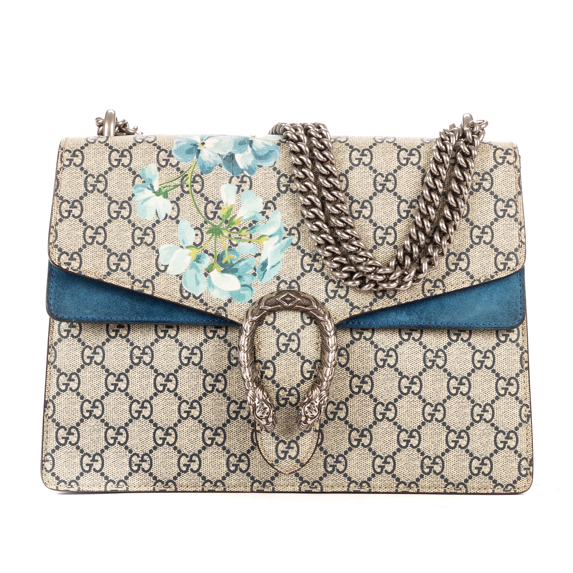 Shoulder Bag Blooms Dionysus Medium Blue Blooms Supreme Coated Canvas
