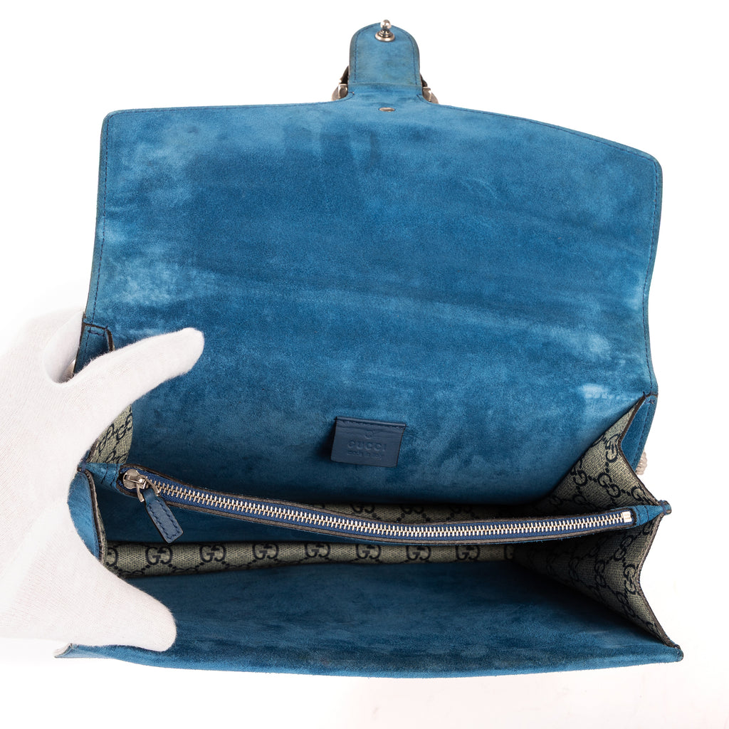 Shoulder Bag Blooms Dionysus Medium Blue Blooms Supreme Coated Canvas