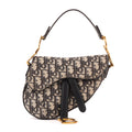 Handbag Oblique Saddle Mini Navy Diorissimo Oblique Canvas