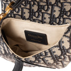 Handbag Oblique Saddle Mini Navy Diorissimo Oblique Canvas