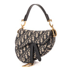 Handbag Oblique Saddle Mini Navy Diorissimo Oblique Canvas