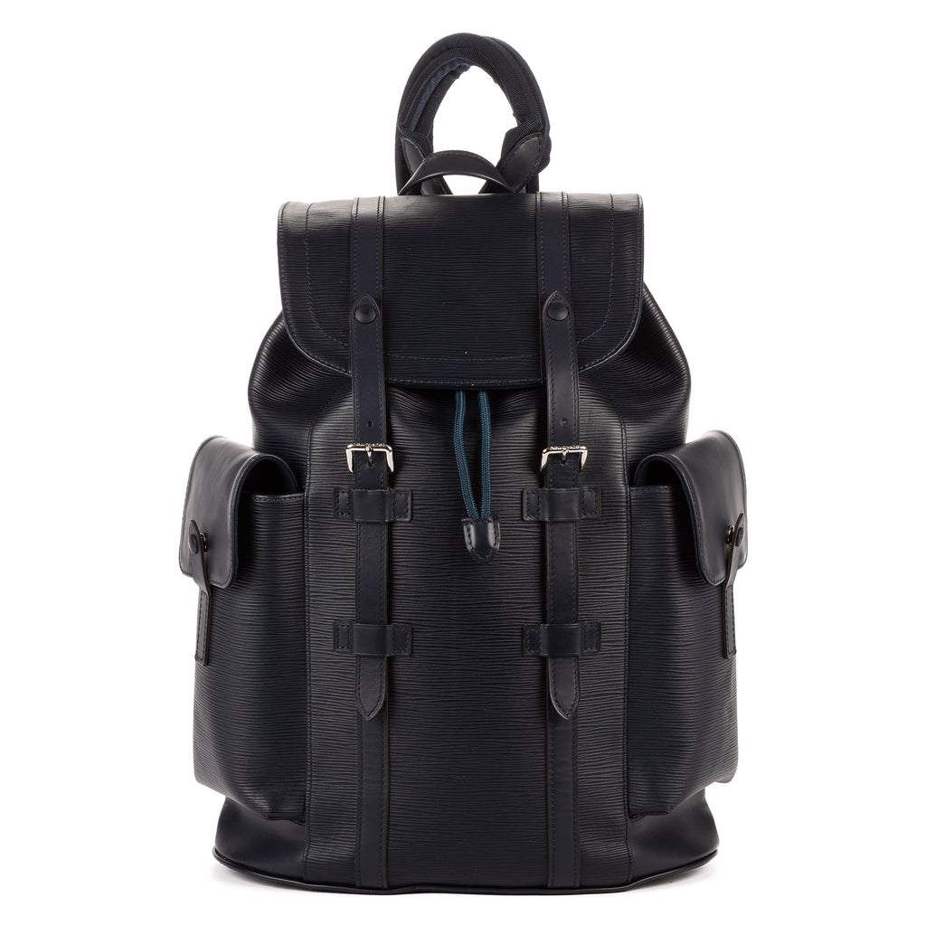 Mochila Christopher PM de piel Epi azul marino