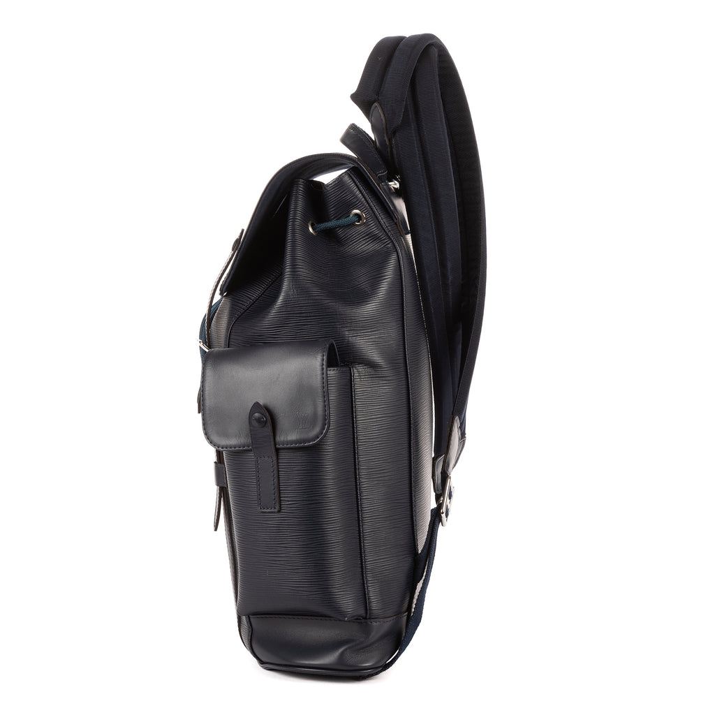 Mochila Christopher PM de piel Epi azul marino