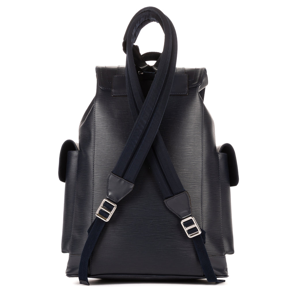 Mochila Christopher PM de piel Epi azul marino
