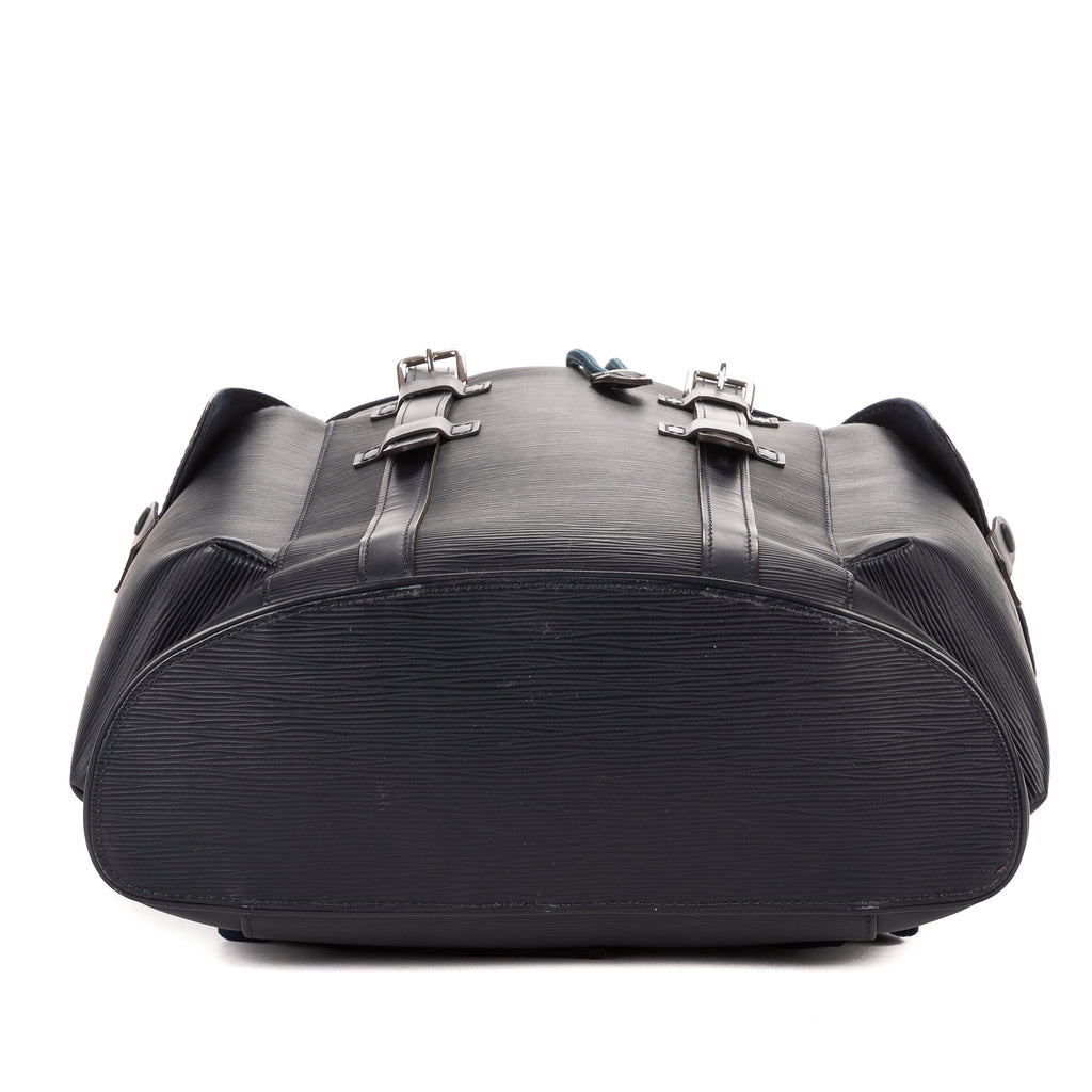 Mochila Christopher PM de piel Epi azul marino