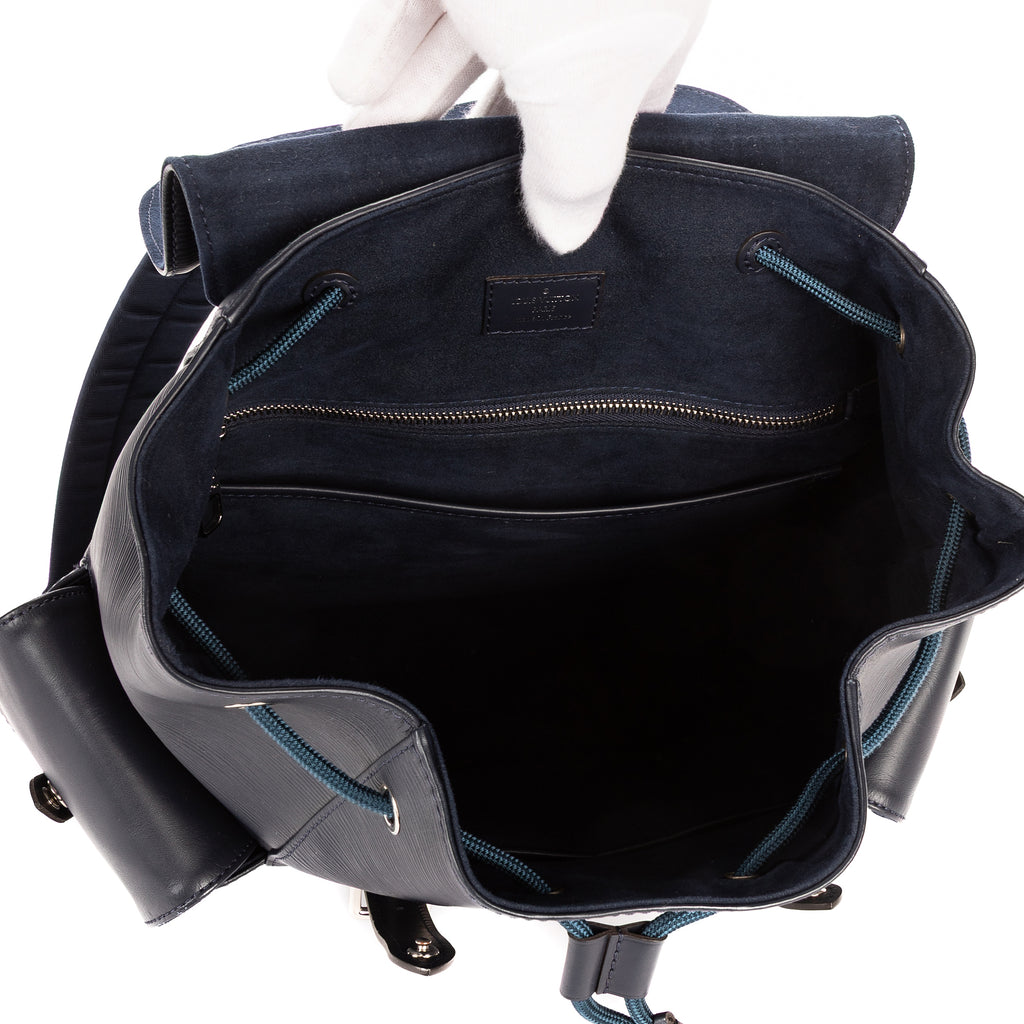 Mochila Christopher PM de piel Epi azul marino