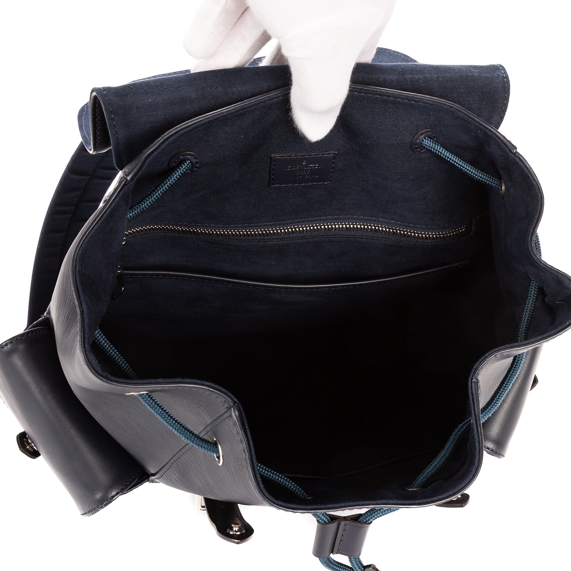 Mochila Christopher PM de piel Epi azul marino
