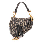 Bolso de mano Oblique Saddle Mini lona Oblique Diorissimo azul marino