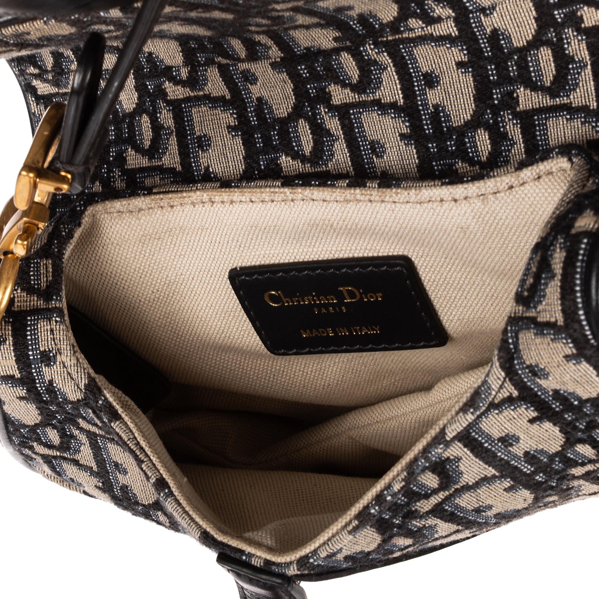 Handbag Oblique Saddle Mini Navy Diorissimo Oblique Canvas