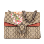 Bolso de Hombro Dionysus Pequeño Blooms Lona Revestida Supreme Beige con Motivos Florales