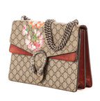Bolso de Hombro Dionysus Pequeño Blooms Lona Revestida Supreme Beige con Motivos Florales