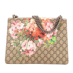 Bolso de Hombro Dionysus Pequeño Blooms Lona Revestida Supreme Beige con Motivos Florales