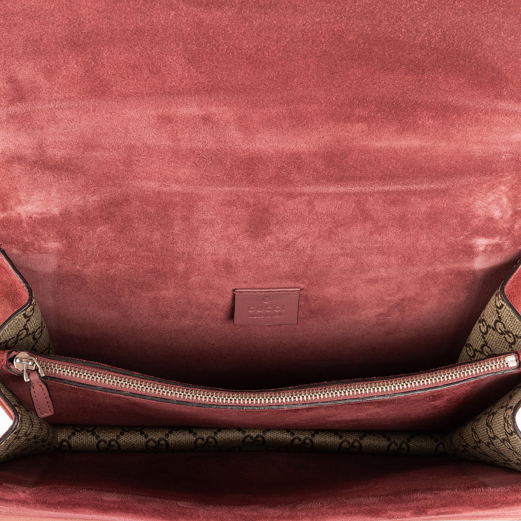 Bolso de Hombro Dionysus Pequeño Blooms Lona Revestida Supreme Beige con Motivos Florales