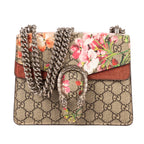 Bolso de Hombro Blooms Dionysus Mini Lona Recubierta Supreme Beige Estampado Floral
