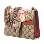 Bolso de Hombro Blooms Dionysus Mini Lona Recubierta Supreme Beige Estampado Floral