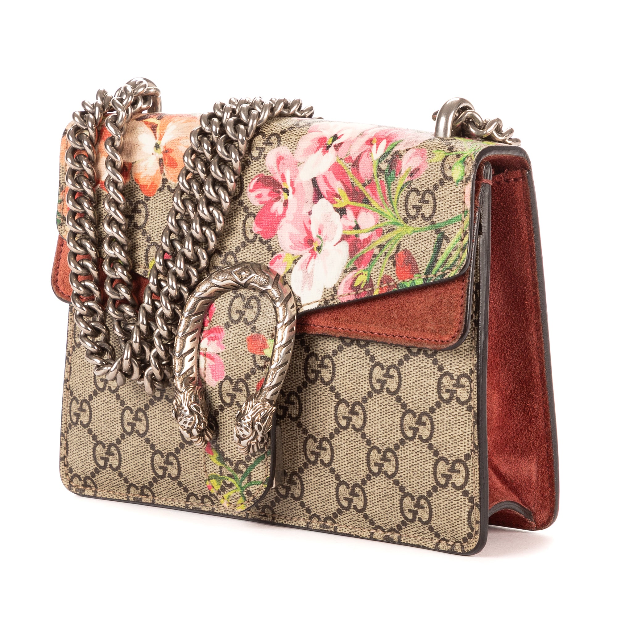 Bolso de Hombro Blooms Dionysus Mini Lona Recubierta Supreme Beige Estampado Floral