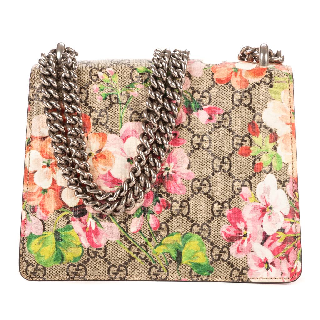Bolso de Hombro Blooms Dionysus Mini Lona Recubierta Supreme Beige Estampado Floral
