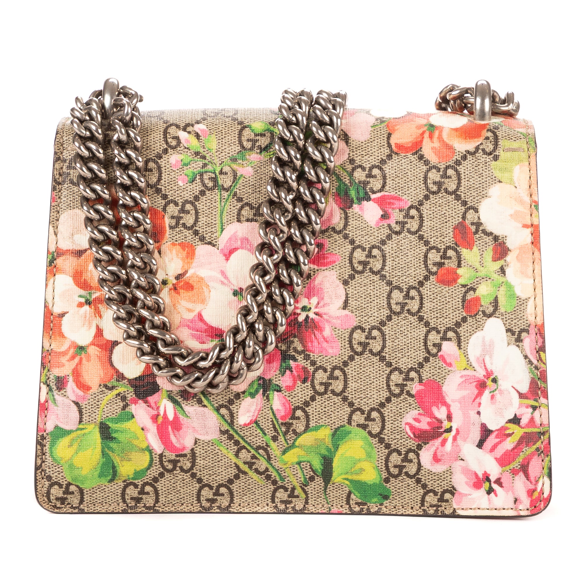 Bolso de Hombro Blooms Dionysus Mini Lona Recubierta Supreme Beige Estampado Floral