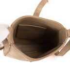 Bolso de Hombro 5 à 7 Mini Vertical de Piel de Ante Beige Grisáceo