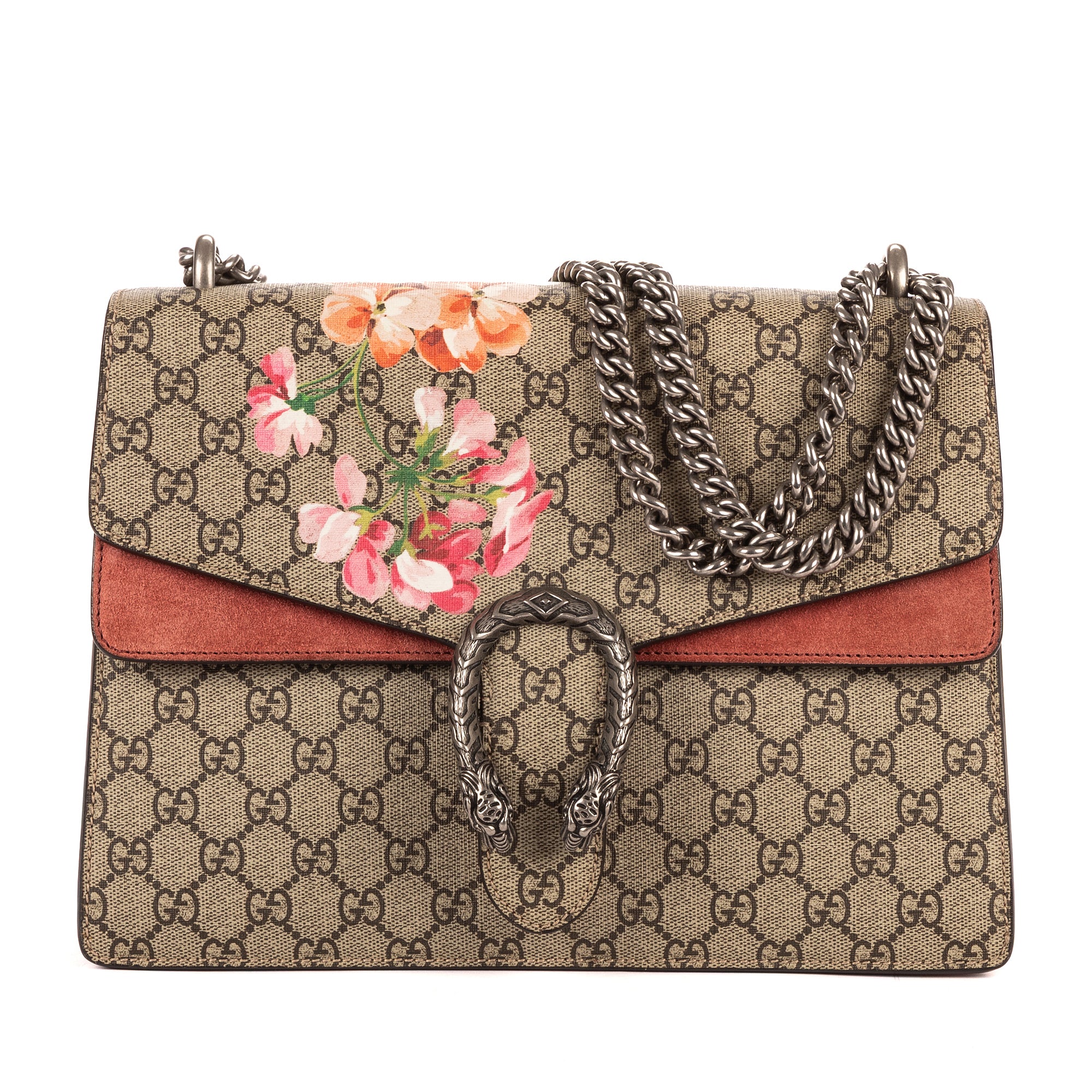 Bolso de Hombro Dionysus Mediano con Estampado Floral Beige Lona Recubierta Supreme
