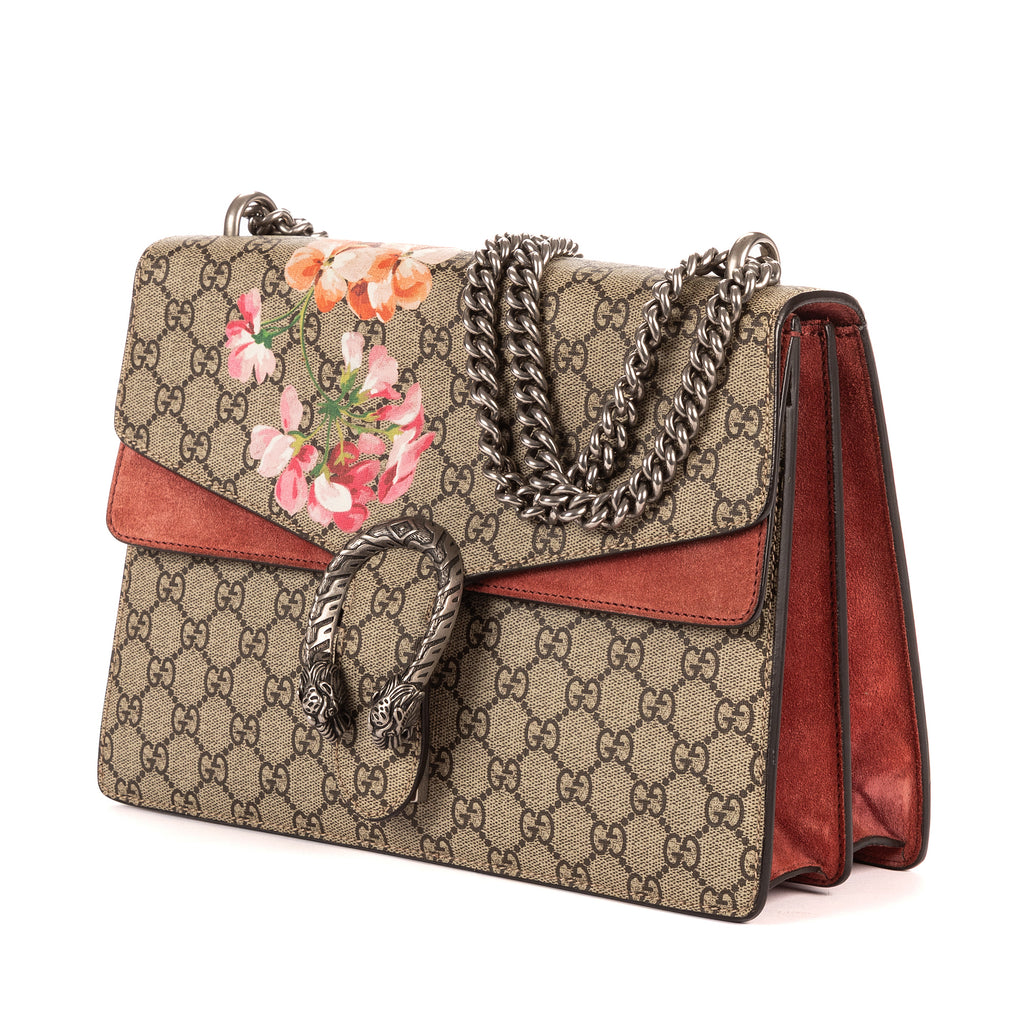 Bolso de Hombro Dionysus Mediano con Estampado Floral Beige Lona Recubierta Supreme