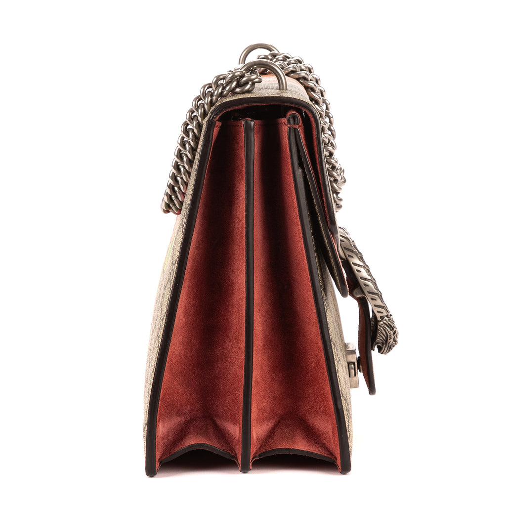 Bolso de Hombro Dionysus Mediano con Estampado Floral Beige Lona Recubierta Supreme