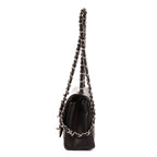 Bolso de Hombro Clásico Mini Solapa Piel Granulada Negra Caviar
