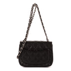 Bolso de Hombro Clásico Mini Solapa Piel Granulada Negra Caviar