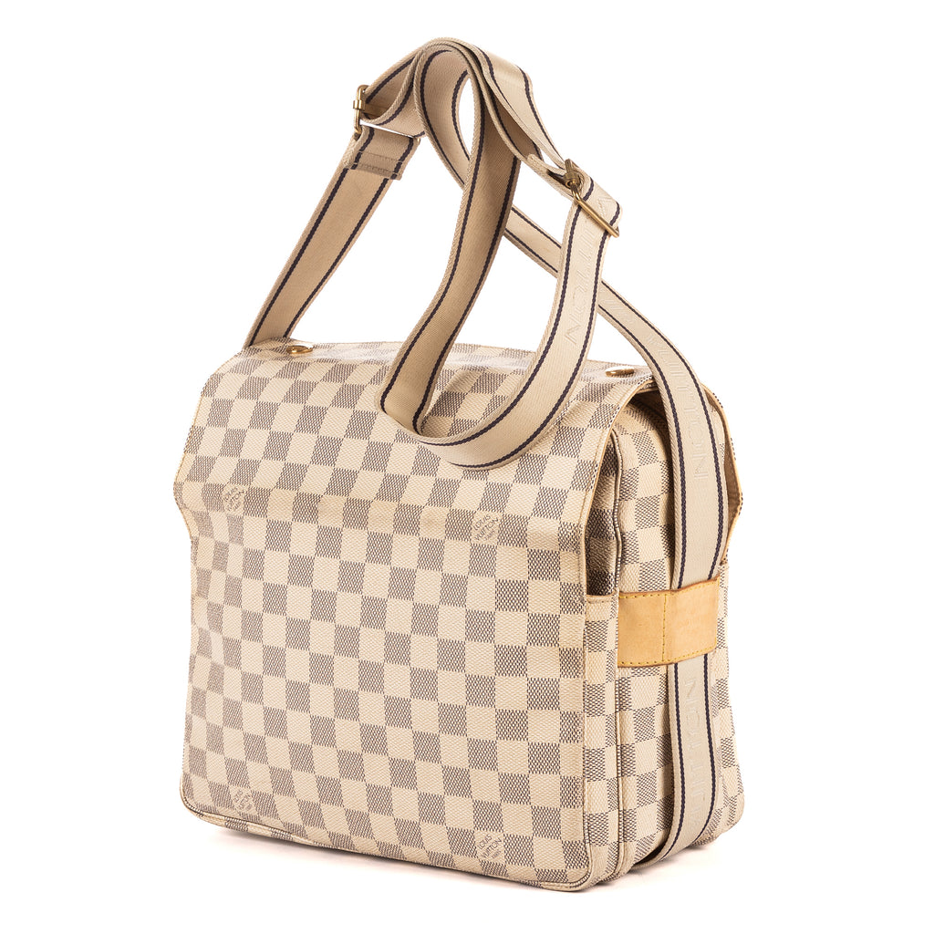 Shoulder Bag Naviglio White Damier Azur