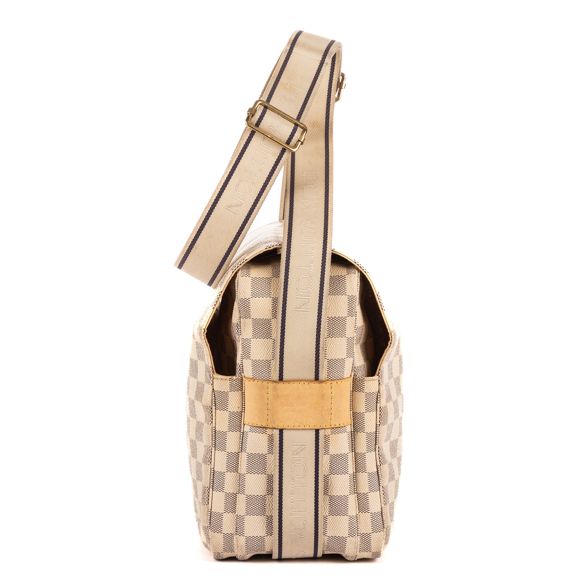 Shoulder Bag Naviglio White Damier Azur
