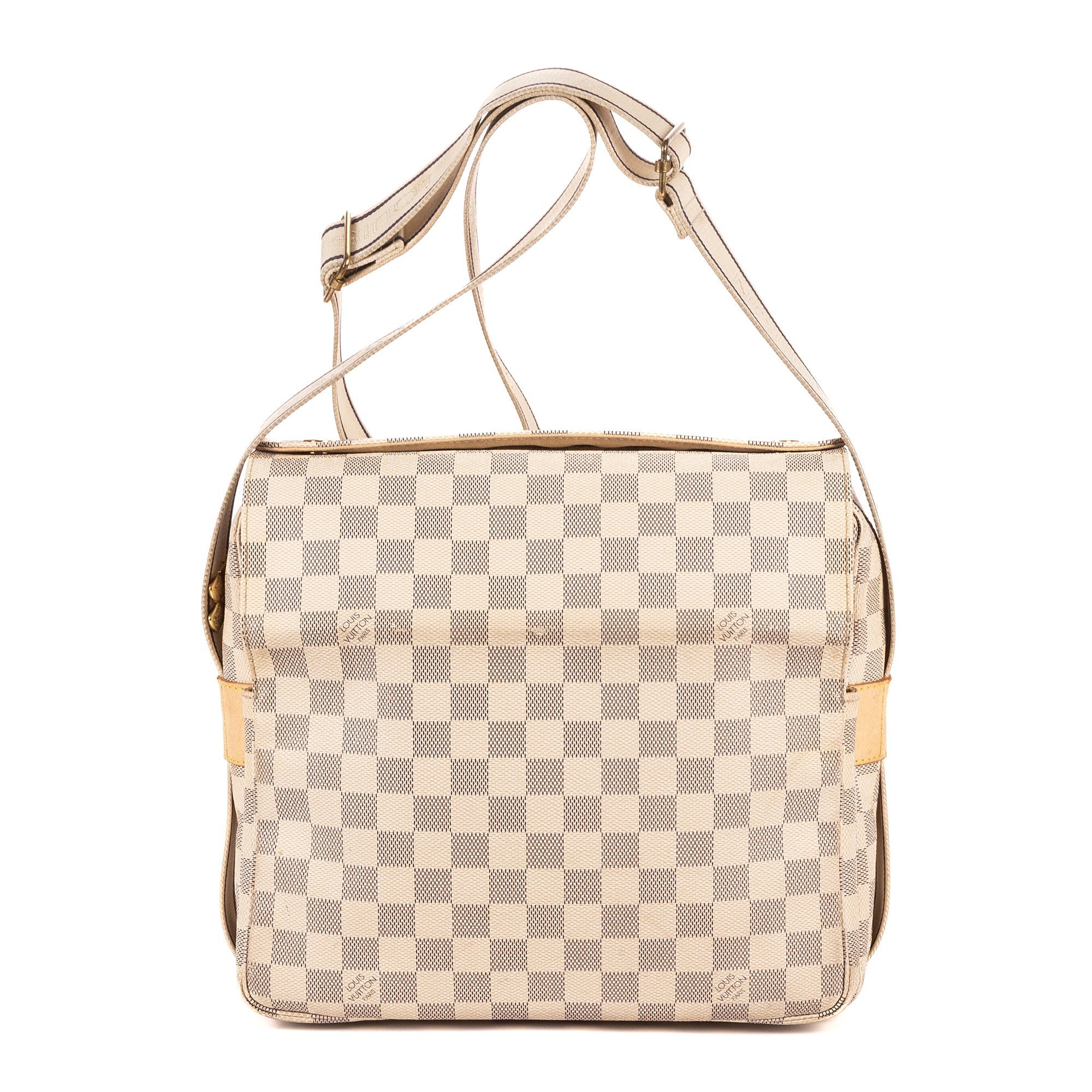 Shoulder Bag Naviglio White Damier Azur
