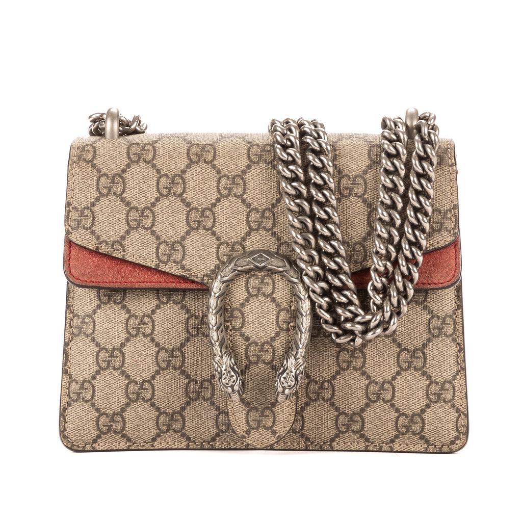 Bolso de Hombro Dionysus Mini Lona Revestida Supreme Beige/Piel Ante