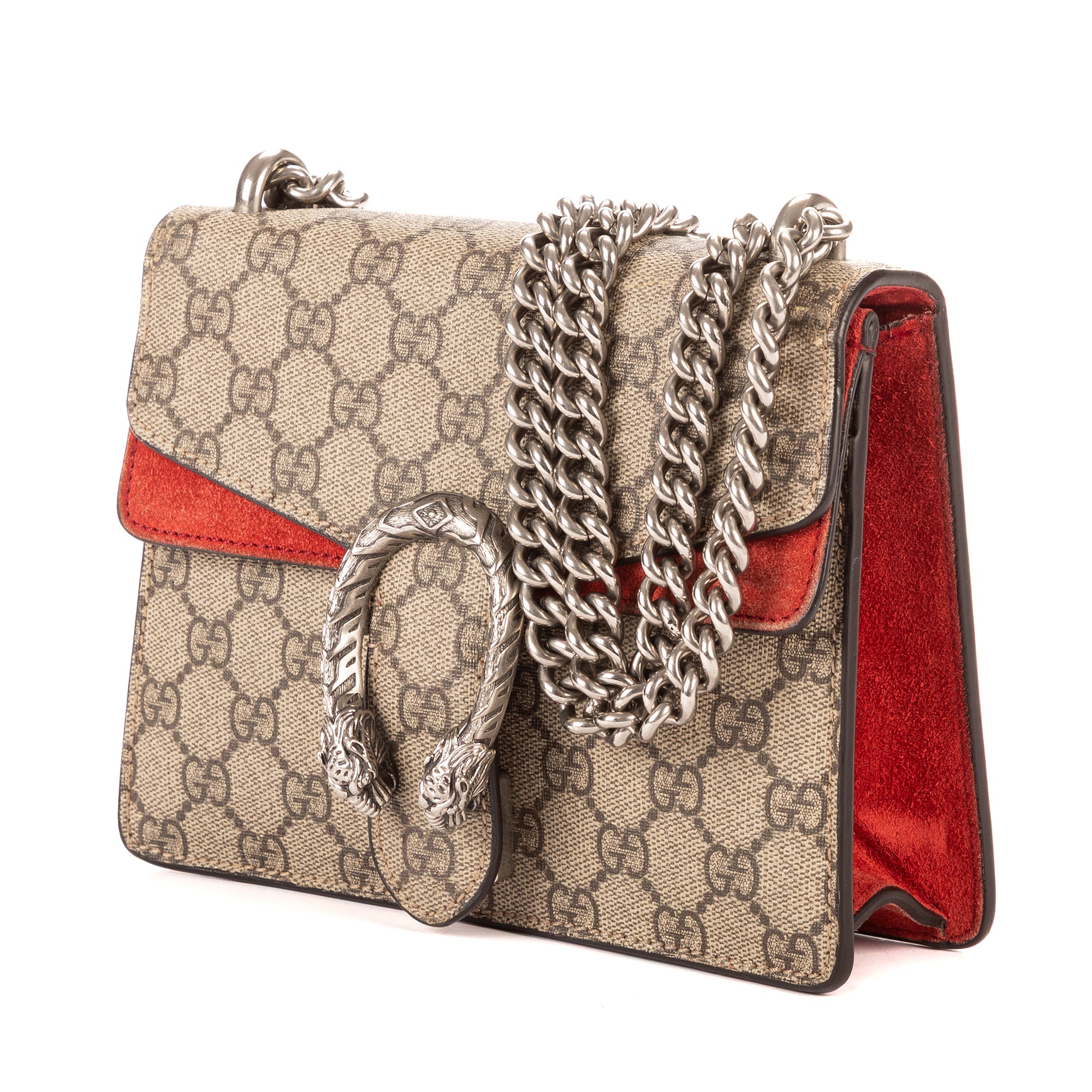 Bolso de Hombro Dionysus Mini Lona Revestida Beige Supreme/Piel de Ante
