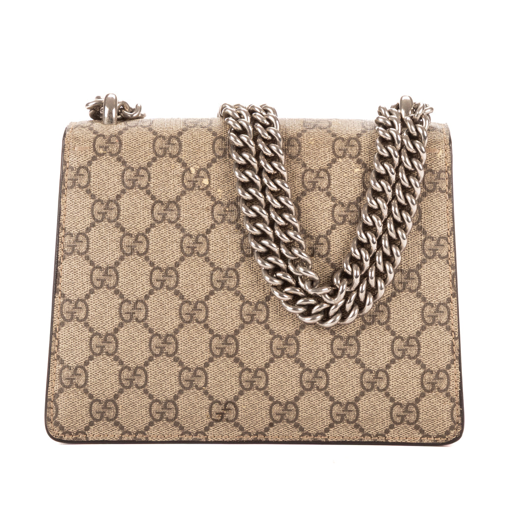 Bolso de Hombro Dionysus Mini Lona Revestida Beige Supreme/Piel de Ante