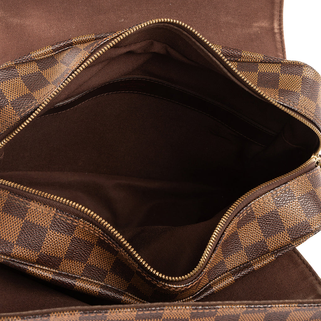 Bandolera Naviglio Damier Ebene Marrón Oscuro