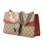 Bolso de hombro Dionysus Small Beige Blooms Supreme Coated Canvas