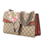 Bolso de hombro Dionysus Small Blooms Beige Lona Estampada Coated