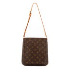 Bandolera Musette Salsa de lona Monogram marrón