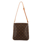 Bandolera Musette Salsa de lona Monogram marrón