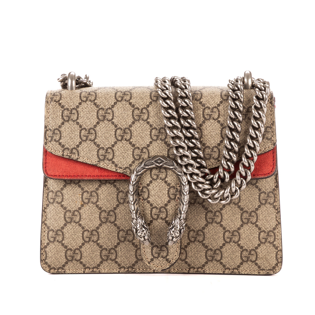 Bolso de Hombro Dionysus Mini Lona Revestida Supreme Beige/Piel Ante