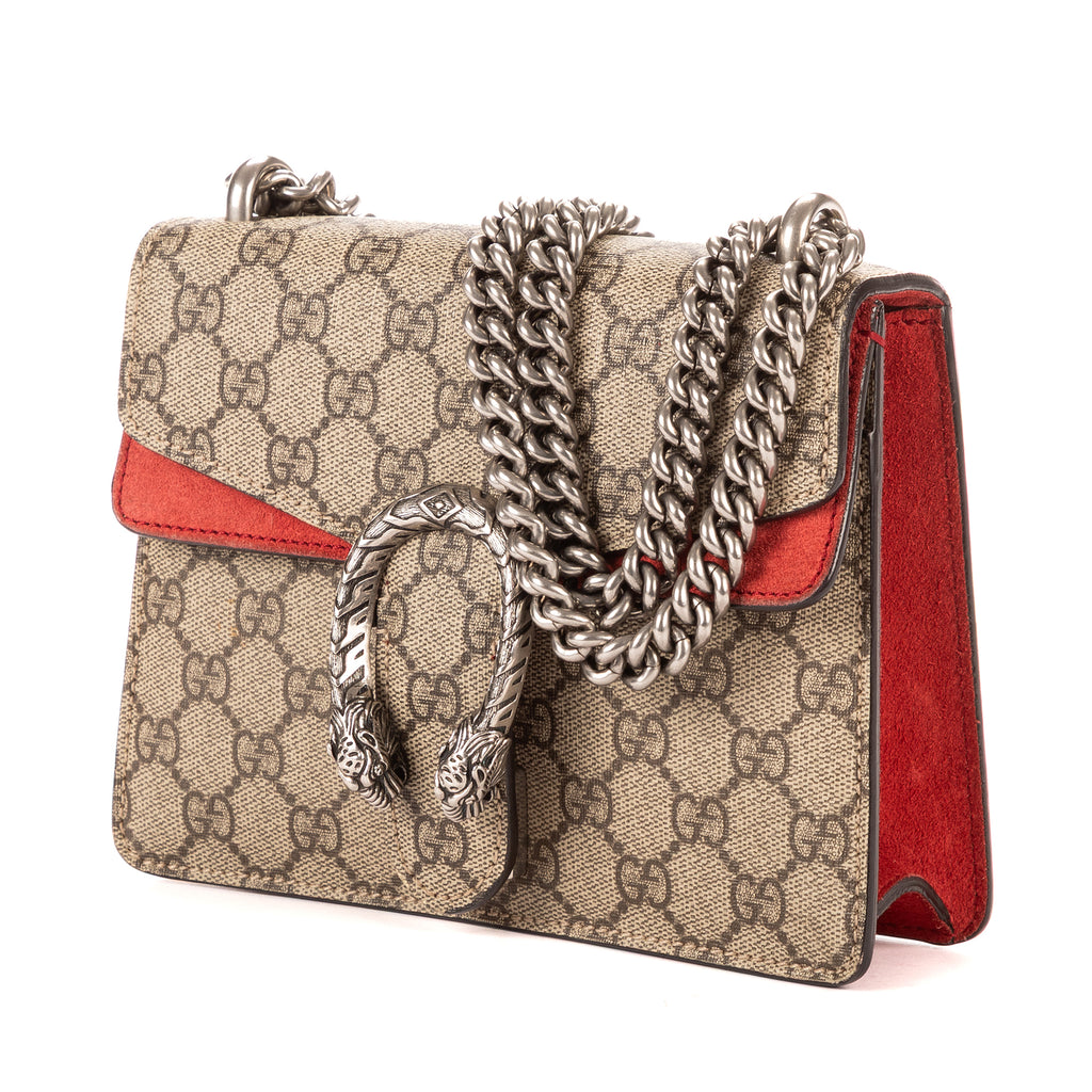 Bolso de Hombro Dionysus Mini Lona Revestida Supreme Beige/Piel Ante