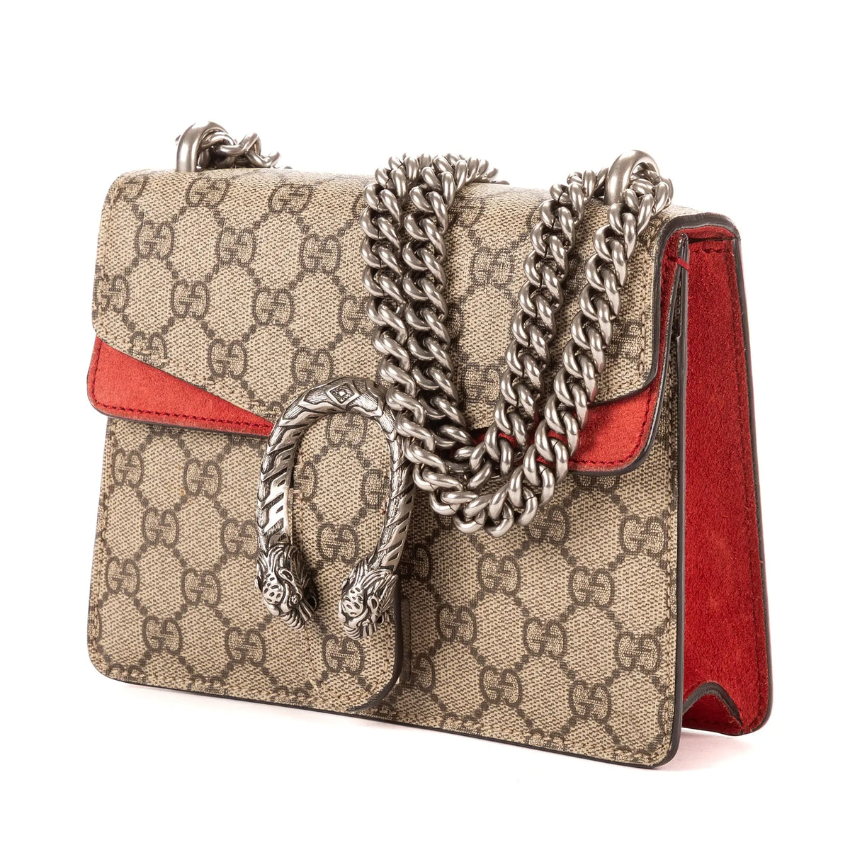 Shoulder Bag Dionysus Mini Beige Supreme Coated Canvas/Suede Leather